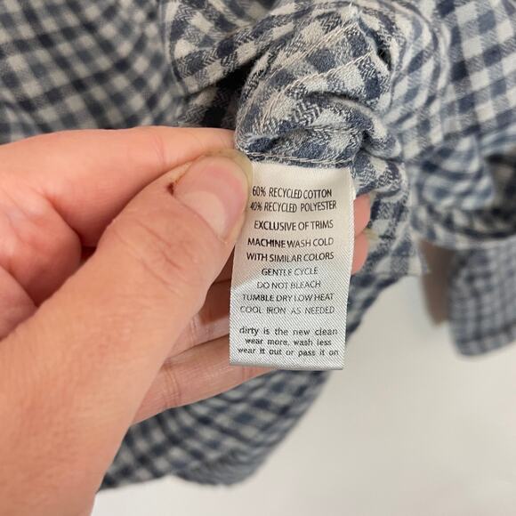 Toad & Co. Flannel Button Down Shirt Mens XL Gray Dark Blue Long Sleeve Outdoor - Picture 5 of 9